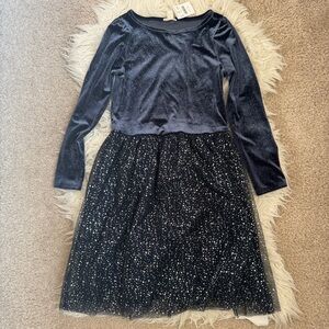 NWT J.Crew Crewcuts Girls velvet shimmering tutu dress L